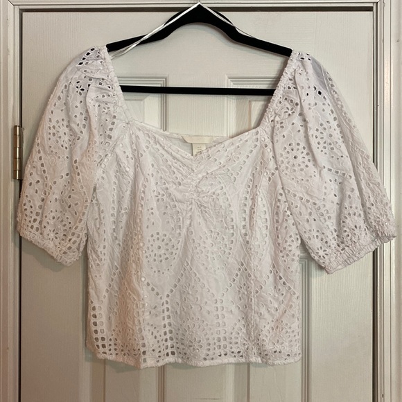 NWOT H&M Eyelet Cropped Top Medium - Picture 1 of 4